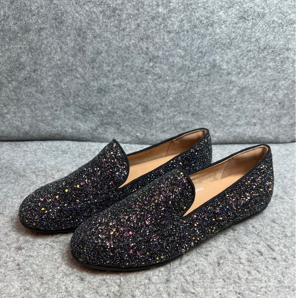 FitFlop Allegro Black Multi Glitter Smoking Loafers Flats Dynamicush Womens 10